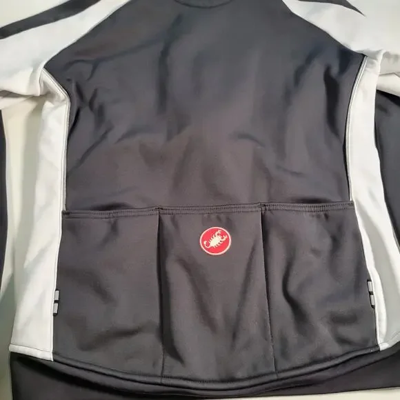Castelli Viziata Cycling Jacket Women's M Thermal Fleece Black White Full Zip